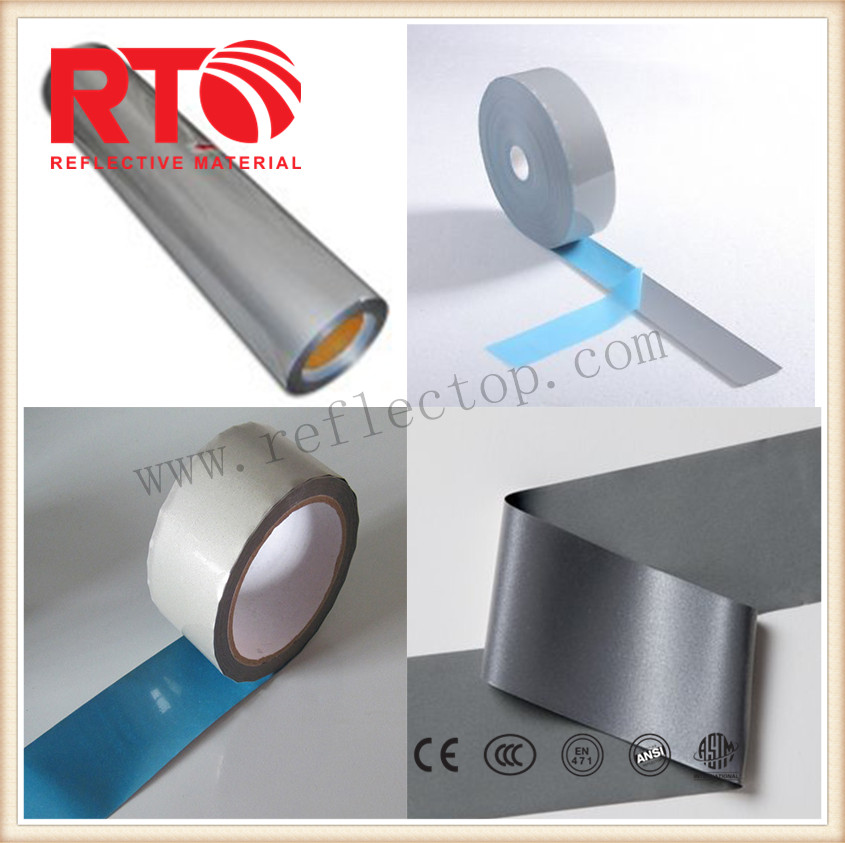 Silver Reflective Tape Fabric Elastic Material Iron On Heat Transfer 