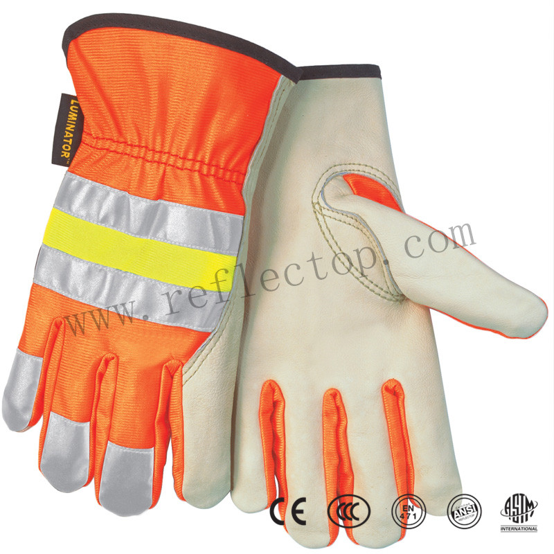 Elastic reflective fabric for glove