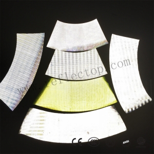 Prismatic reflective film for cone sleeve
