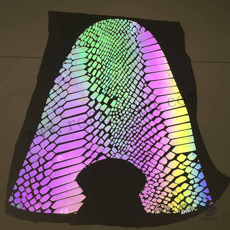 Rollo de vinilo reflectante de transferencia de calor del arco iris 12 x 40 pulgadas holográfico reflectante HTV bajo la luz con prensa de calor para DIY camiseta 