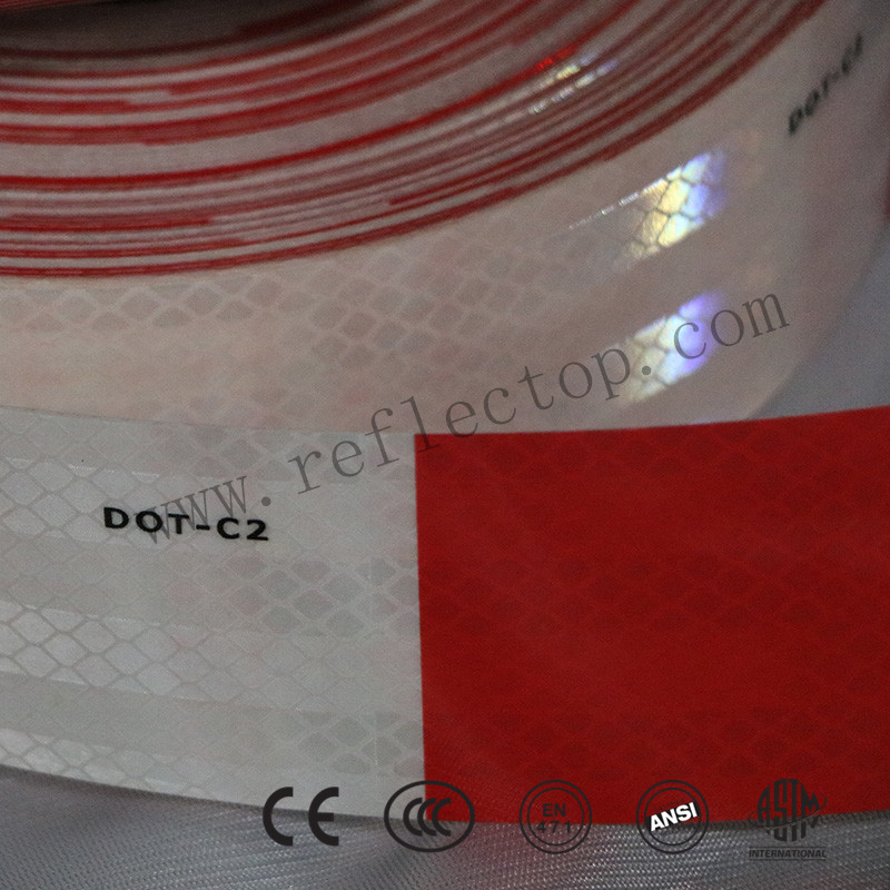 DOT-C2 Red/White Reflective Conspicuity Tape